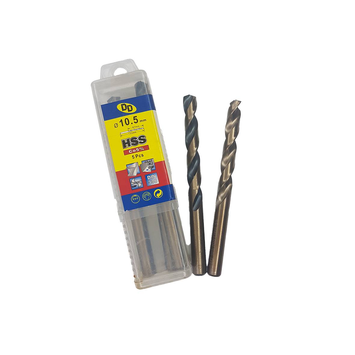 مته آهن و چوب 5 درصد Hss کبالت DD سایز  10.5 میلیمتر
