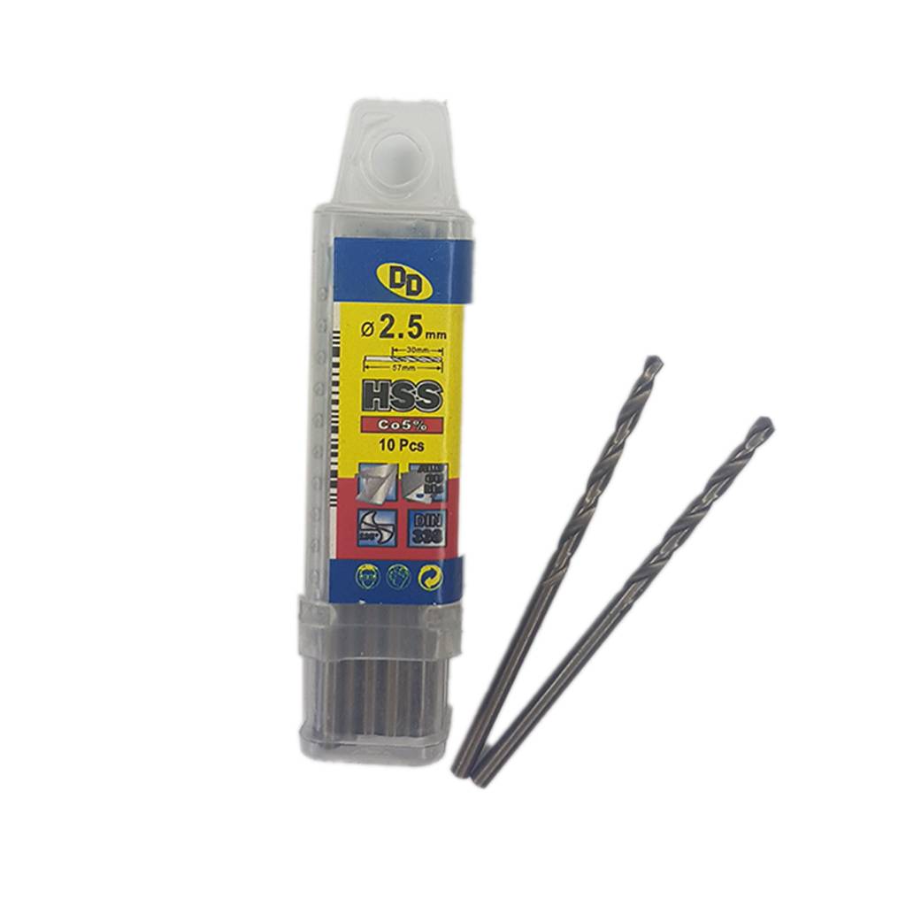 مته آهن و چوب 5 درصد Hss کبالت DD سایز  2.5 میلیمتر