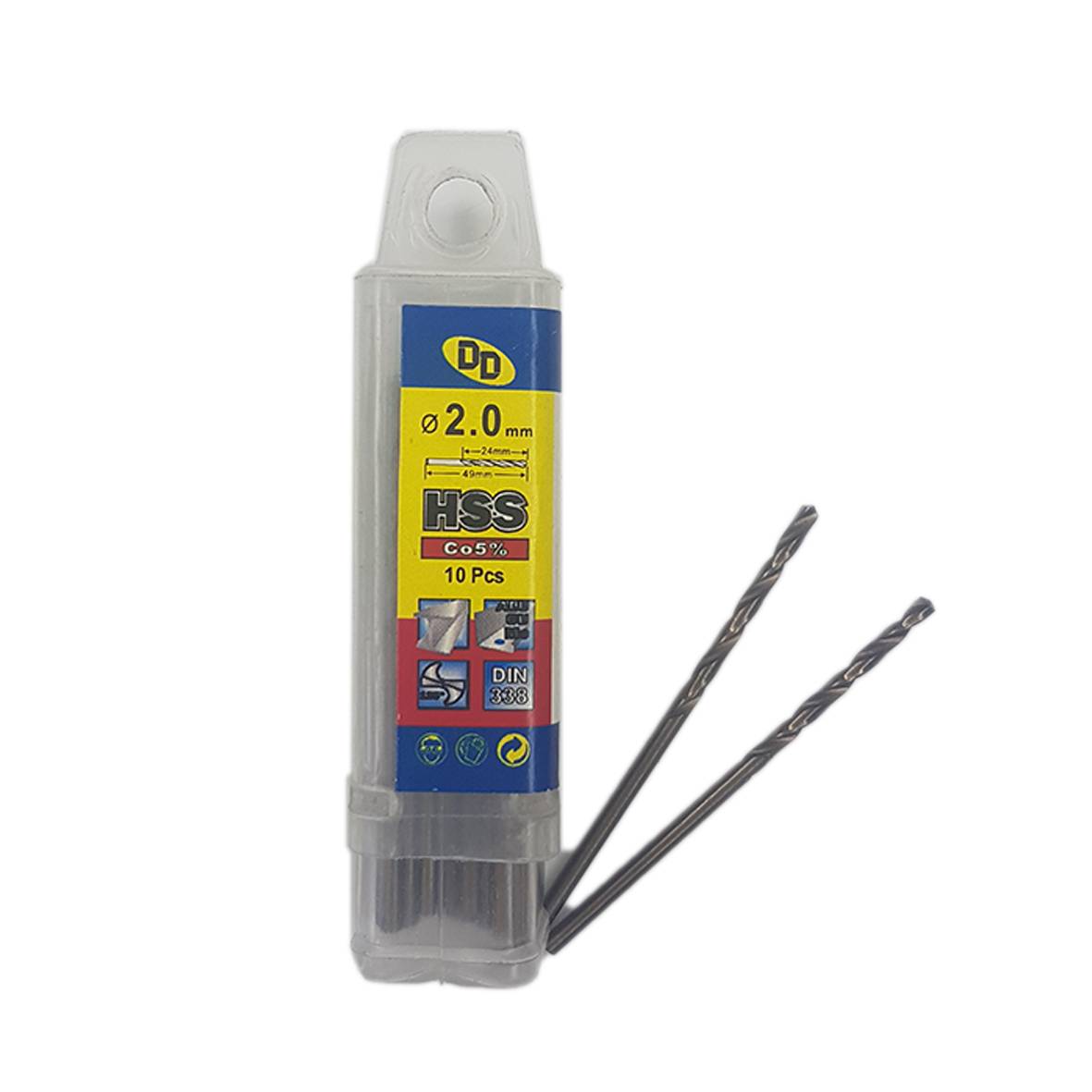 مته آهن و چوب 5 درصد Hss کبالت DD سایز  2 میلیمتر