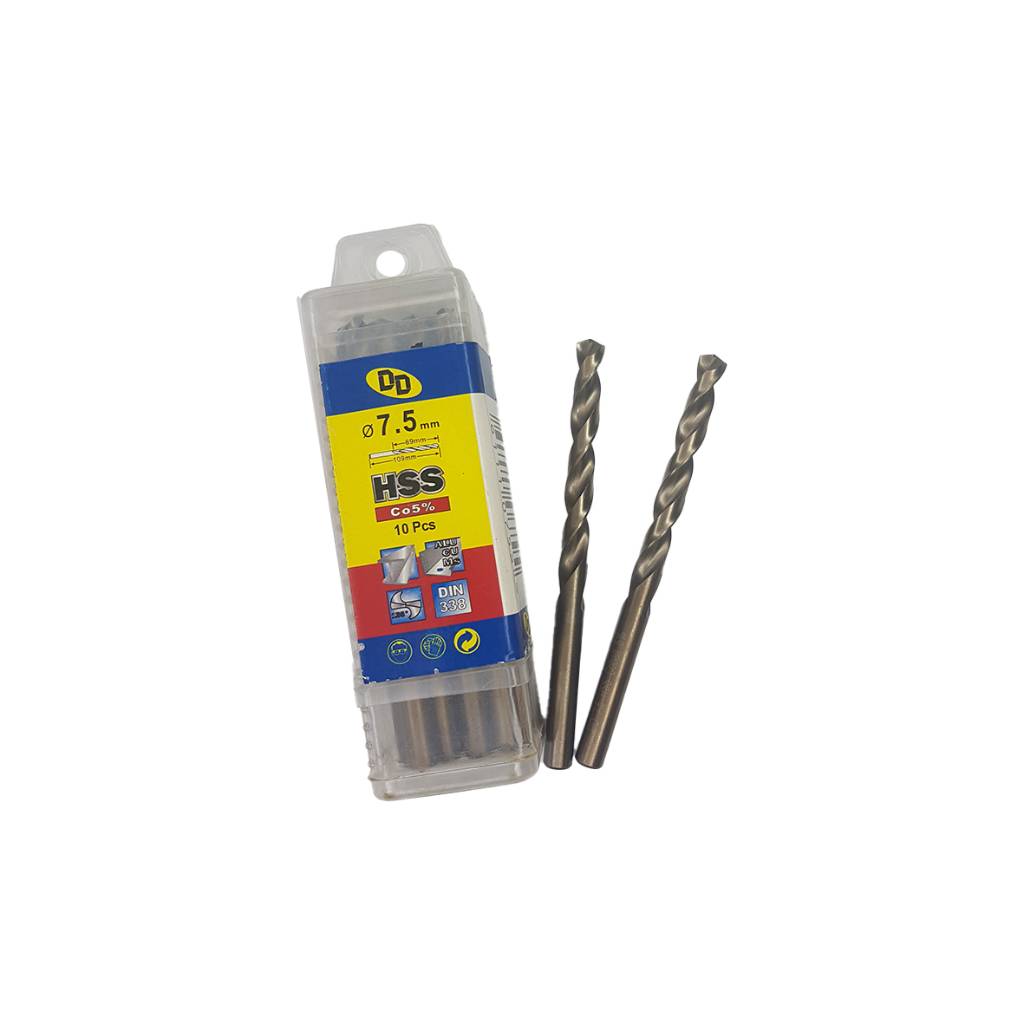 مته آهن و چوب 5 درصد Hss کبالت DD سایز  7.5 میلیمتر
