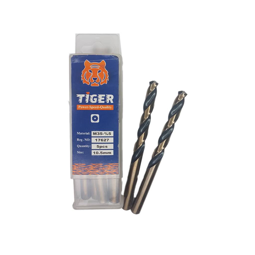 مته آهن 5 درصد Hss کبالت تایگر TIGER سایز 10.5 میلیمتر