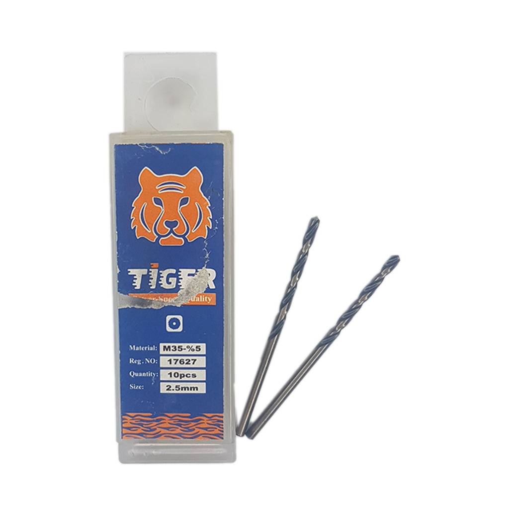 مته آهن 5 درصد Hss کبالت تایگر TIGER سایز 2.5 میلیمتر