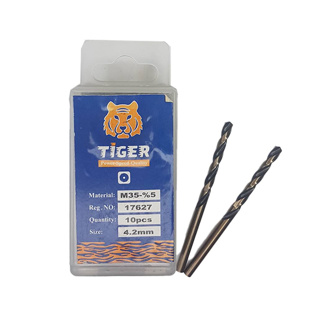 مته آهن 5 درصد Hss کبالت تایگر TIGER سایز 4.2 میلیمتر