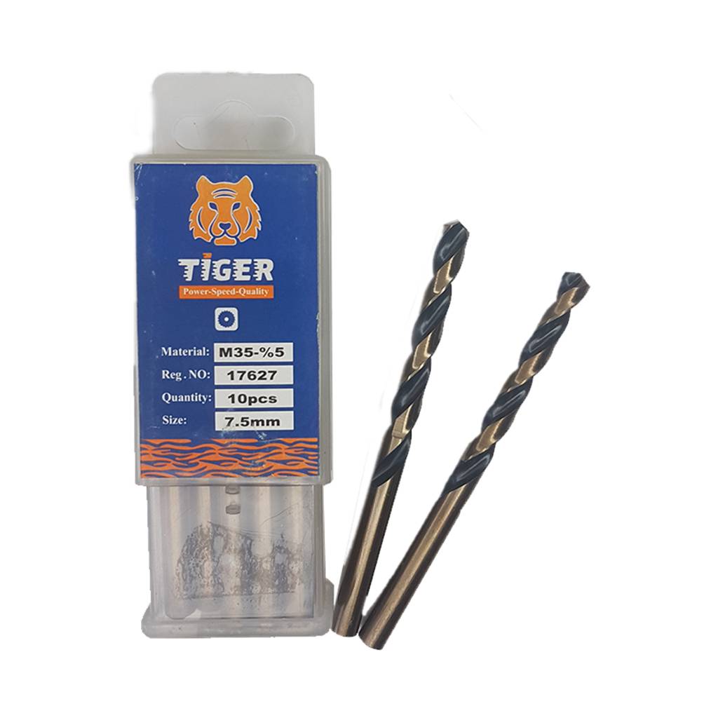 مته آهن 5 درصد Hss کبالت تایگر TIGER سایز 7.5 میلیمتر