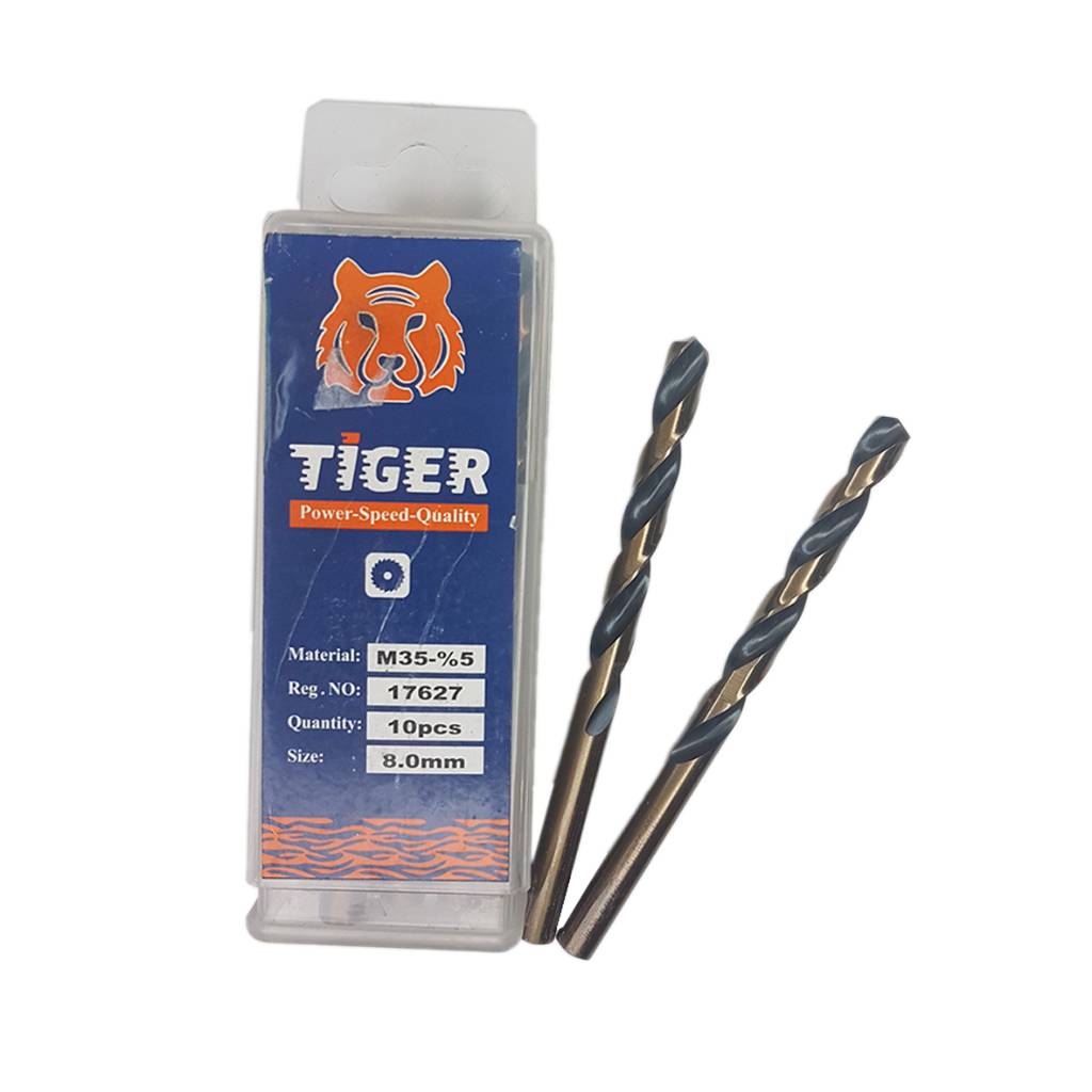 مته آهن 5 درصد Hss کبالت تایگر TIGER سایز 8 میلیمتر