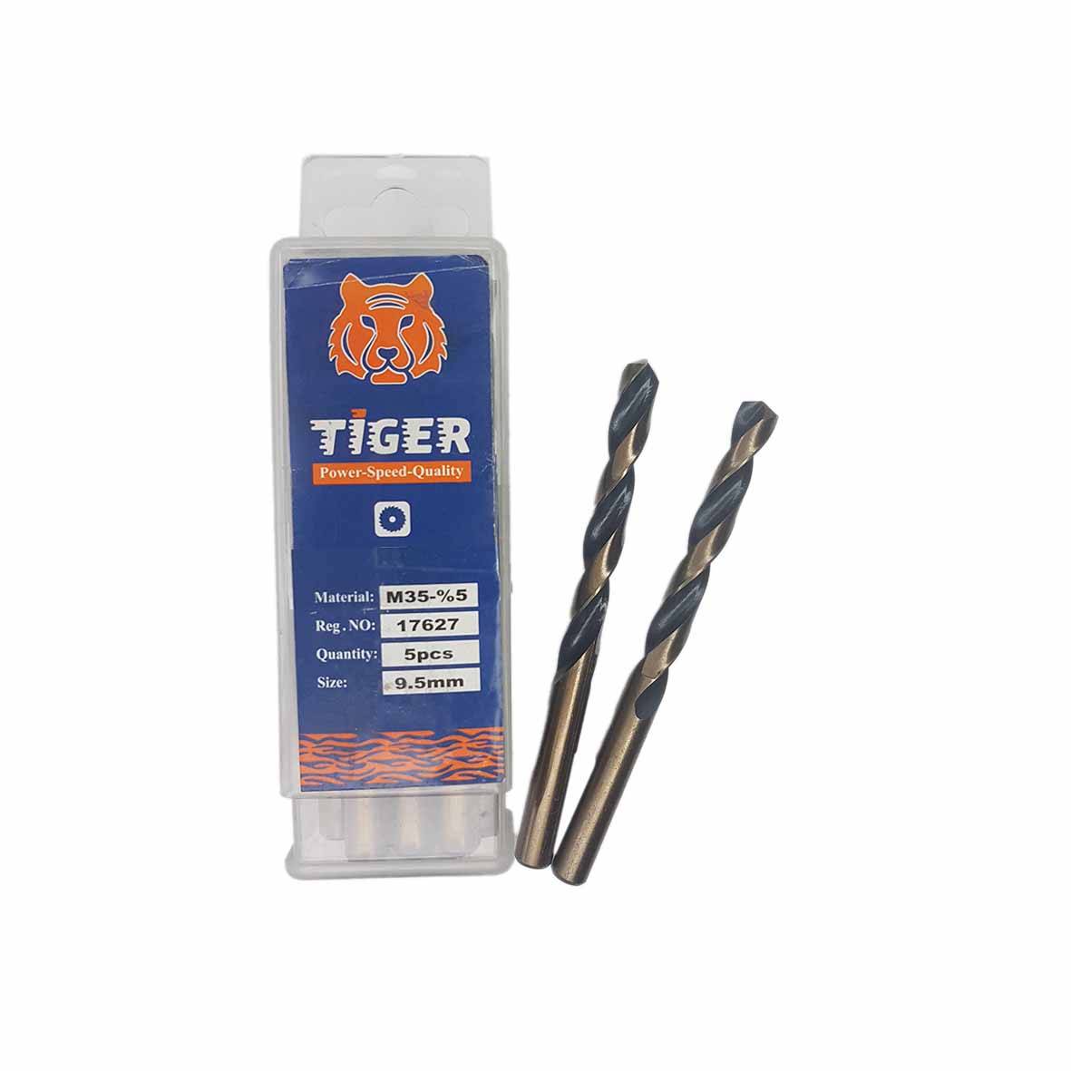 مته آهن 5 درصد Hss کبالت تایگر TIGER سایز 9.5 میلیمتر